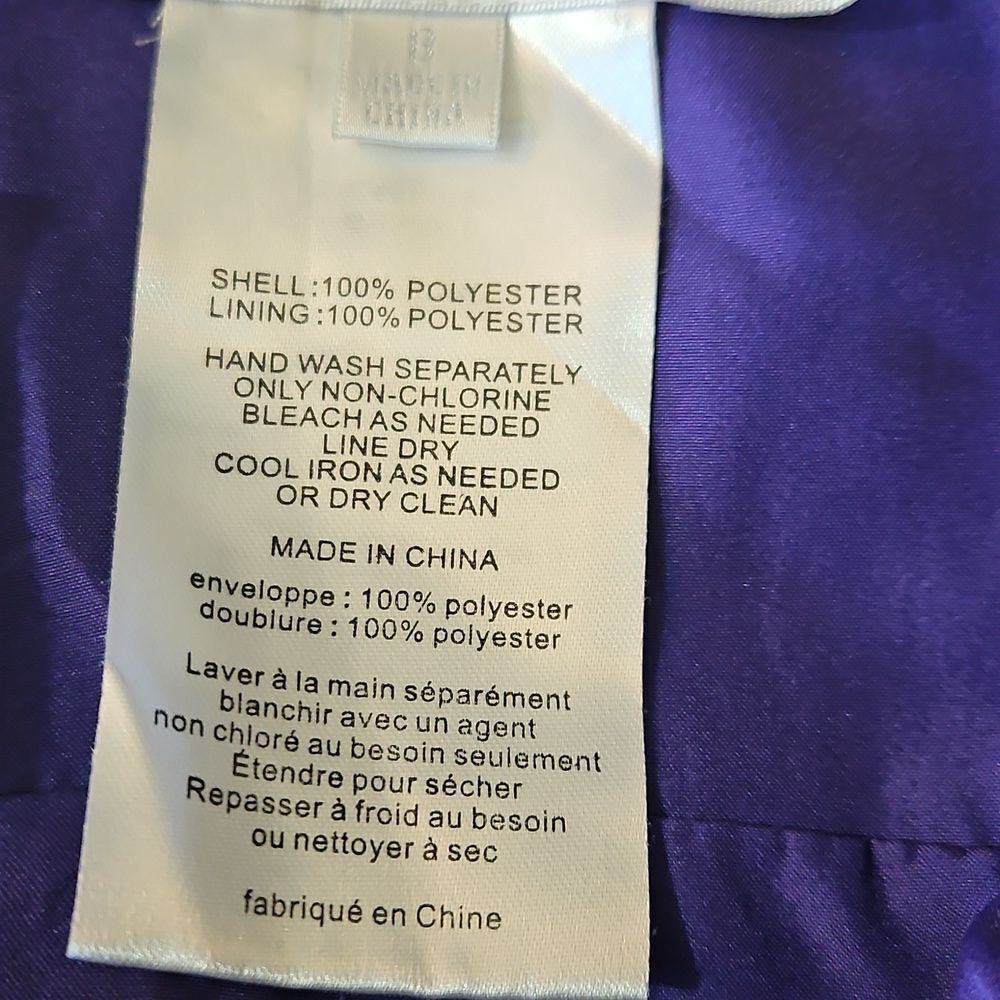 NWT David's Bridal Regency Purple V-Neck Chiffon Cocktail Dress | Size 8 - Picture 9 of 11